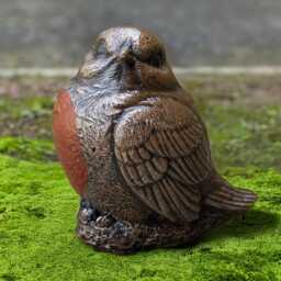Concrete Bird Statue Stone Garden Sculpture Handmade Cement Songbird Figurine Outdoor Wildlife Decor Weathered Ornament Yard Art - thumbnail 1