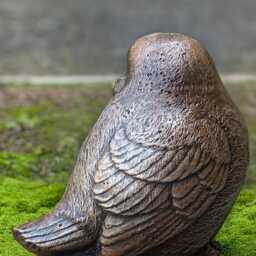 Concrete Bird Statue Stone Garden Sculpture Handmade Cement Songbird Figurine Outdoor Wildlife Decor Weathered Ornament Yard Art - thumbnail 3