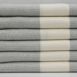 "Small Diamond Towel, Light Gray Towel, Turkish Towel, Bohemian Towel, 37""x70" - thumbnail 3