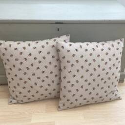 Mini-Bumble Bees Beige Black Home Accessories Country Linen Throw Cushion Cover/Sham Pillowcase - thumbnail 2