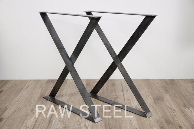 steel Table Legs, Metal Dining Table Legs - Set Of 2 X-Shape. Modern Legs, Metal Legs - image 1