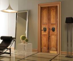 Door Wall Sticker Old Wood Door/Door With A Lion Head Knocker/Mural/Rustic Decal Mural/ Doors Decals Peel & Stick - thumbnail 1