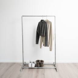 Industrial Clothes Rack Anton - Built-In Shoe Freestanding Rail For The Hallway Walk-In Closet