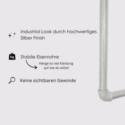 Industrial Clothes Rack Anton - Built-In Shoe Freestanding Rail For The Hallway Walk-In Closet - thumbnail 3