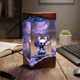 Pre-Order Little Hollow Knight Resin Lamp - Handmade Led Night Light - Silksong Decor Gift Gaming Desk For Indie Game Fans - thumbnail 1