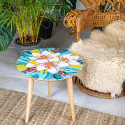 Coffee Table 40Th Anniversary Gift For Parents Stained Glass Mosaic Big Sister Small Custom Stained Flower - thumbnail 3