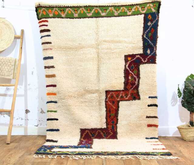 Handmade Wool Boujad Rug, Authentic Moroccan Berber Carpet, Abstract Design - image 1