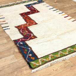 Handmade Wool Boujad Rug, Authentic Moroccan Berber Carpet, Abstract Design - thumbnail 3