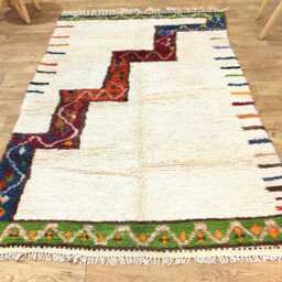 Handmade Wool Boujad Rug, Authentic Moroccan Berber Carpet, Abstract Design - thumbnail 2