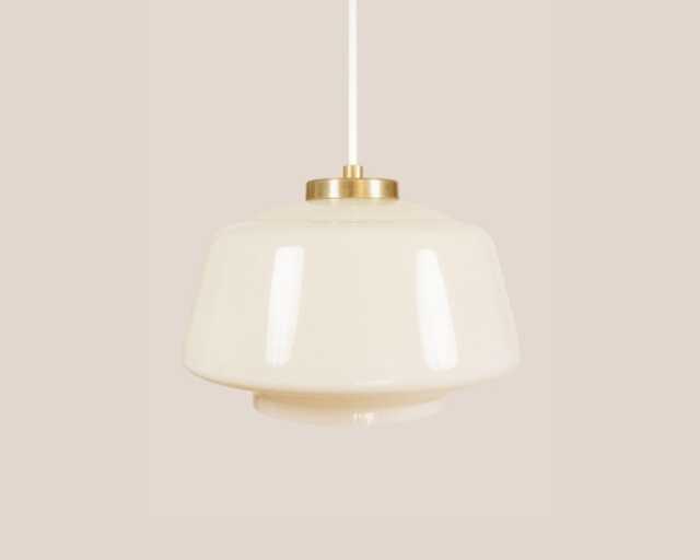 Marija Vintage Pendant Light Mcm Hanging Handcrafted Glass Lamp Retro Ceiling Fixture Yugoslavia Gold Brass - image 1