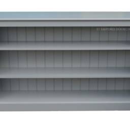 White Solid Wood Bookcase, 5Ft Wide, Adjustable Shelving, Hallway Storage Unit - thumbnail 2
