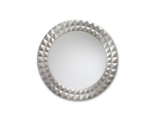 Modern Wall Mirror Design Round Silver Leaf ??80 cm - Made in Italy Circle Italian Style Entryway Mirror Bedroom Home Wall Decoration #6039 - image 1