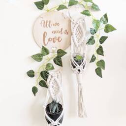 Macrame Plant Hanger/Mini Wall Hanging Planter - thumbnail 1