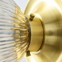 1 Light Gold Wall Sconce With Glass Bowl Shade For Modern Bathroom Vanity & Hallway - Mid Century Industrial Ceiling Flush Mount Bonnie - thumbnail 3