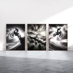 Motocross Epic Photo Print Set - Of 3 Dirt Bike Posters - Motorcycle Image Poster Biker Artwork Boys Wall Art Room Decor - thumbnail 1