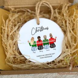 Bestie Christmas Ornament, Work Besties Secret Santa Gift, Xmas Decoration, Custom Keepsake Bauble, Sister Gift - thumbnail 2