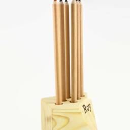Personalized Wooden Pencil Holder - Pen Desk Decor Wood Wooden Office Organizer - thumbnail 3