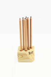Personalized Wooden Pencil Holder - Pen Desk Decor Wood Wooden Office Organizer - thumbnail 1