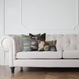 Walnut Stripe Silk Pillow Cover - Decorative Lumbar Throw - thumbnail 4