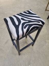 Zebra Style Bespoke Custom-Made Cowhide Bar Stool - Counter Top, Breakfast Made in The U.K Worldwide Shipping Fp - thumbnail 1