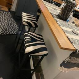 Zebra Style Bespoke Custom-Made Cowhide Bar Stool - Counter Top, Breakfast Made in The U.K Worldwide Shipping Fp - thumbnail 3