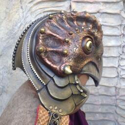 Galactic Hitchhiker Bird Mask Original Carnival Art Sculpture - thumbnail 2