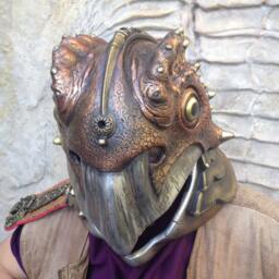 Galactic Hitchhiker Bird Mask Original Carnival Art Sculpture - thumbnail 4