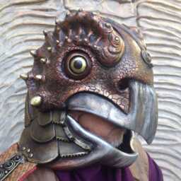 Galactic Hitchhiker Bird Mask Original Carnival Art Sculpture - thumbnail 3