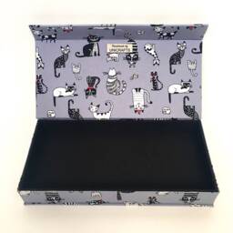 Handmade Cats Pencil Case Fabric Stationery Organiser With Magnetic Closure Multipurpose Box - thumbnail 3
