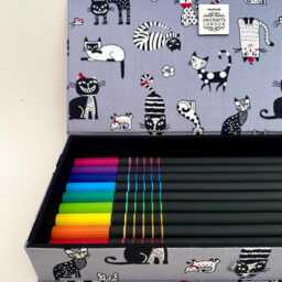 Handmade Cats Pencil Case Fabric Stationery Organiser With Magnetic Closure Multipurpose Box - thumbnail 4