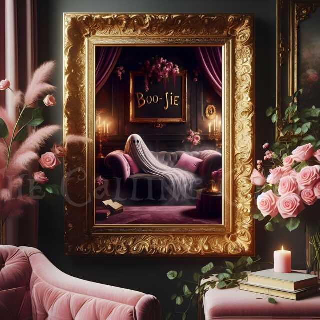 Boo-Jie Boujie Ghost Print - Gothic Home Decor, Wall Art, Alternative Goth Gift, Lavish Art Poster - image 1