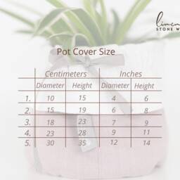 100% Natural Linen Plant Pot Cover - Soft Double Sided Vase Decor For Home Stone Washed Handmade Drawstring Bag For Plants - thumbnail 4