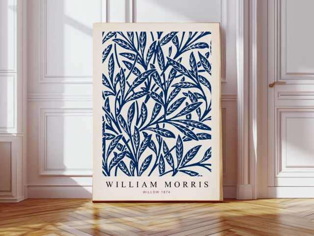 William Morris Art Print, Blue Flowers, Flower Botanical Wall Decor, Art - image 1