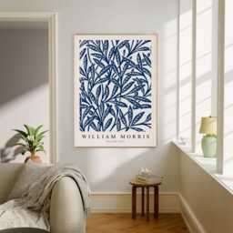 William Morris Art Print, Blue Flowers, Flower Botanical Wall Decor, Art - thumbnail 2