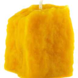 2 Candles Made Of 100% Beeswax Boulders Handmade Golden Yellow Honey Scented With Quality Wicks From Germany Burning Time Approx. 10H Per Candle - thumbnail 2