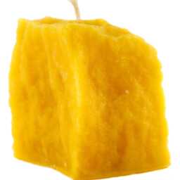 2 Candles Made Of 100% Beeswax Boulders Handmade Golden Yellow Honey Scented With Quality Wicks From Germany Burning Time Approx. 10H Per Candle - thumbnail 3