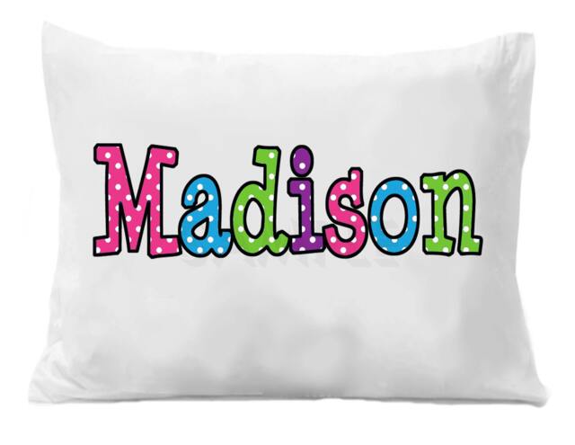 Personalized Polka Dot Name Pillowcase, Kids Bedding - image 1