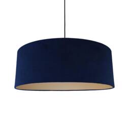 Extra Large Navy Blue Velvet Lampshade With Champagne Lining - thumbnail 1