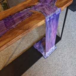 Resin Waterfall Console Table With Amethyst - thumbnail 2
