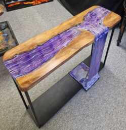 Resin Waterfall Console Table With Amethyst - thumbnail 1