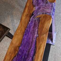 Resin Waterfall Console Table With Amethyst - thumbnail 3