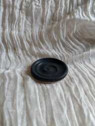 Mini Black Soap Dish, Ceramic Bathroom Tray, Handmade Kitchen Pottery, Household Holder, Thrown Textured Dishes