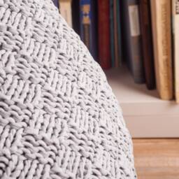 Gray Bean Bag Chair, Crochet Handmade Gray Pouf, Nursery Decor, Knitted Floor Pillow, Floor Seat, Unstuffed - thumbnail 2
