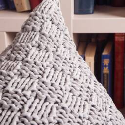 Gray Bean Bag Chair, Crochet Handmade Gray Pouf, Nursery Decor, Knitted Floor Pillow, Floor Seat, Unstuffed - thumbnail 3