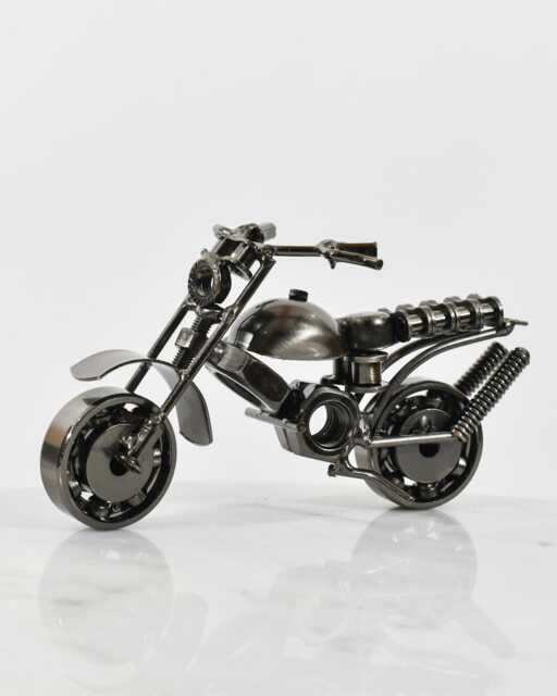 Recycled Metal Motorbike Ornament, Steampunk Home Decor - image 1