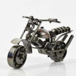 Recycled Metal Motorbike Ornament, Steampunk Home Decor - thumbnail 2