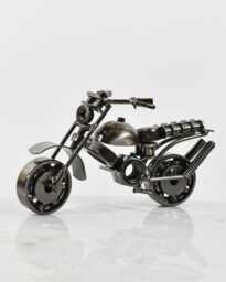 Recycled Metal Motorbike Ornament, Steampunk Home Decor - thumbnail 1