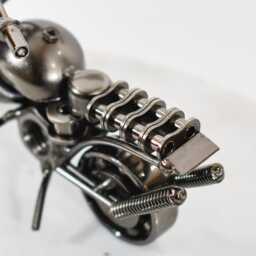 Recycled Metal Motorbike Ornament, Steampunk Home Decor - thumbnail 4