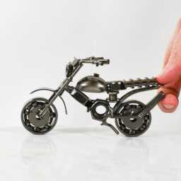Recycled Metal Motorbike Ornament, Steampunk Home Decor - thumbnail 3