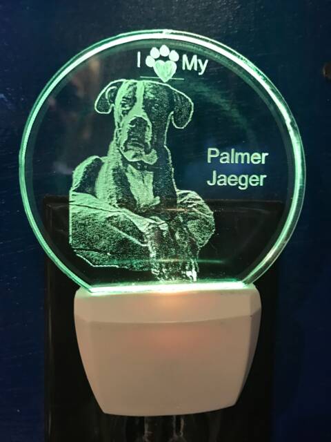 Pet Photo Your Dog Custom Etched Nightlight Picture Portrait Lighted Memorial Personalized Engraved Keepsake Best Friend - image 1